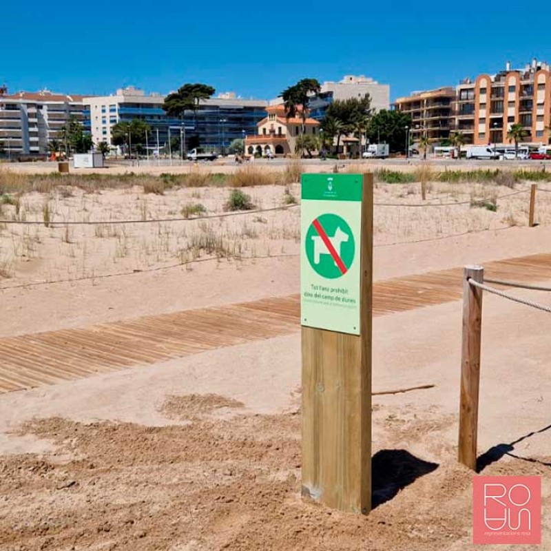 Fita Senyalització Platges - Prohibició Gossos i Normatives Costaneres